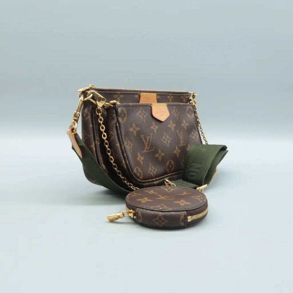 Louis Vuitton Multi Pochette Accessories Brown Monogram W/P Canvas Satchel - Picture 3 of 12